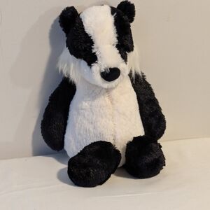 Jellycat bashful badger. HTF. 12 Inch. GUC. Bum Tag Only.